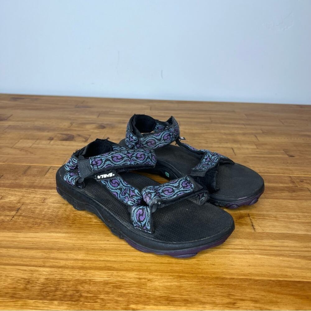 Teva Hurricane Black Multicolor Strappy Open Toe Outdoors Sandals Size Youth 2